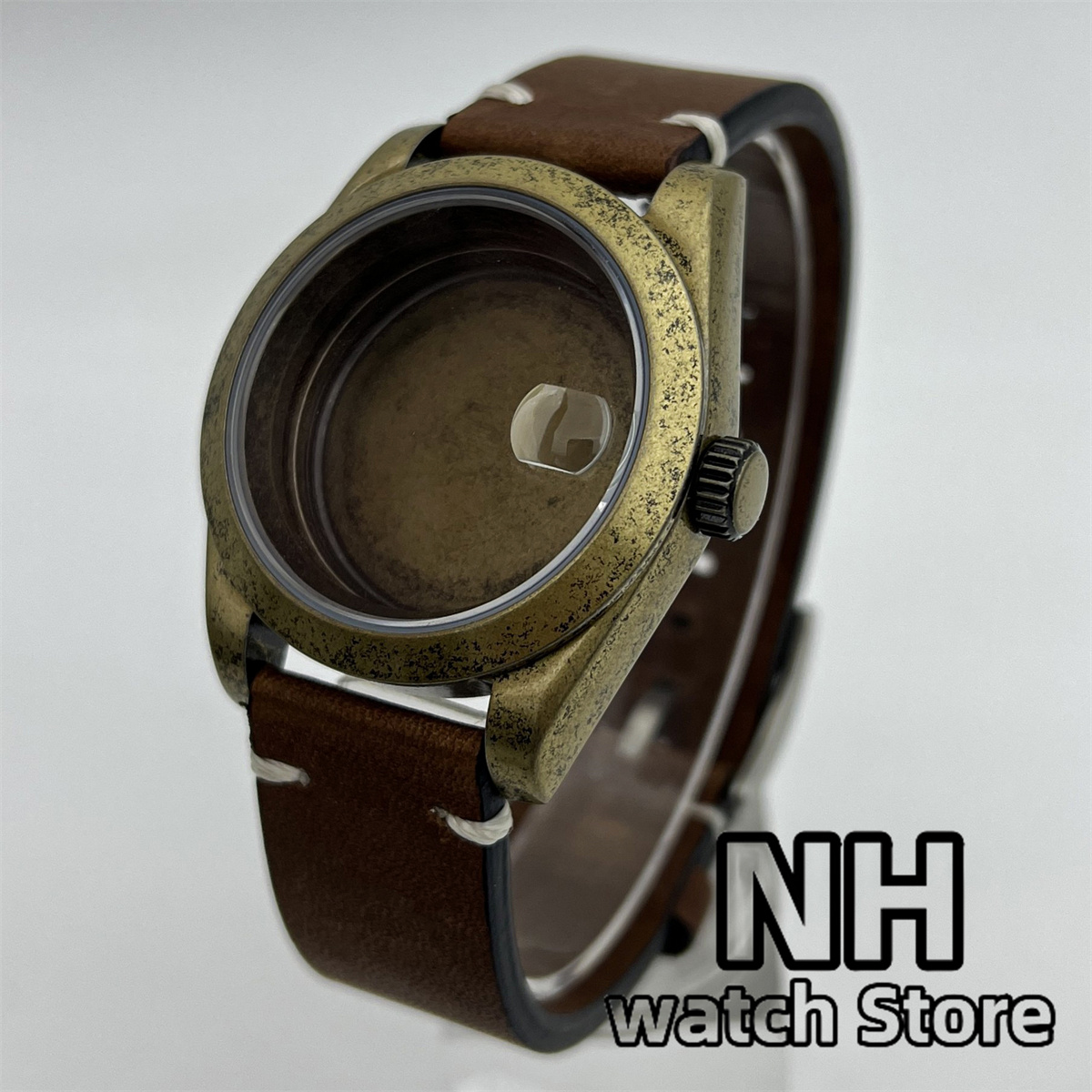 Seiko Watch 5 Sports - 39mm Bronze Brushed Watch Case Leather