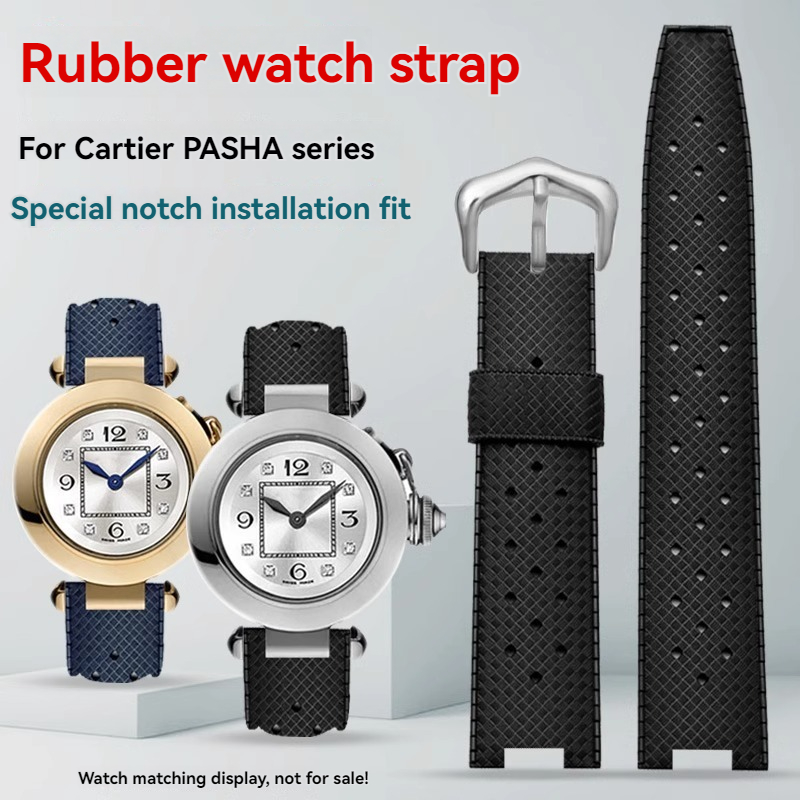 Rubber Men's Watch Strap for C - Cartier Watch Tank ulasan dan harga