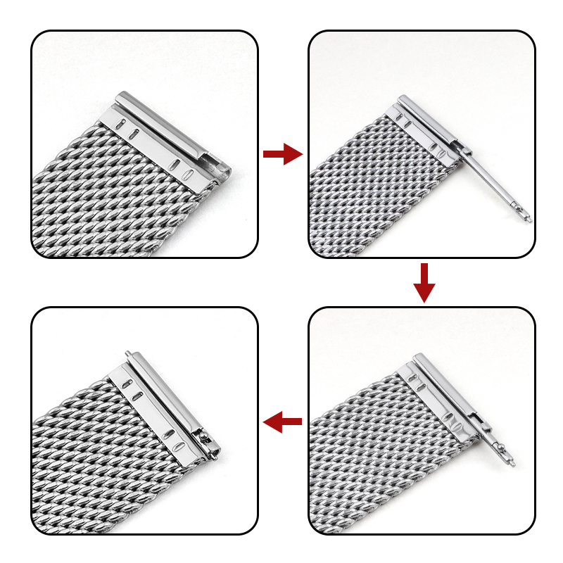 18mm 20mm 22mm 24mm Bands Univ - Mesh Strap Metal ulasan dan harga