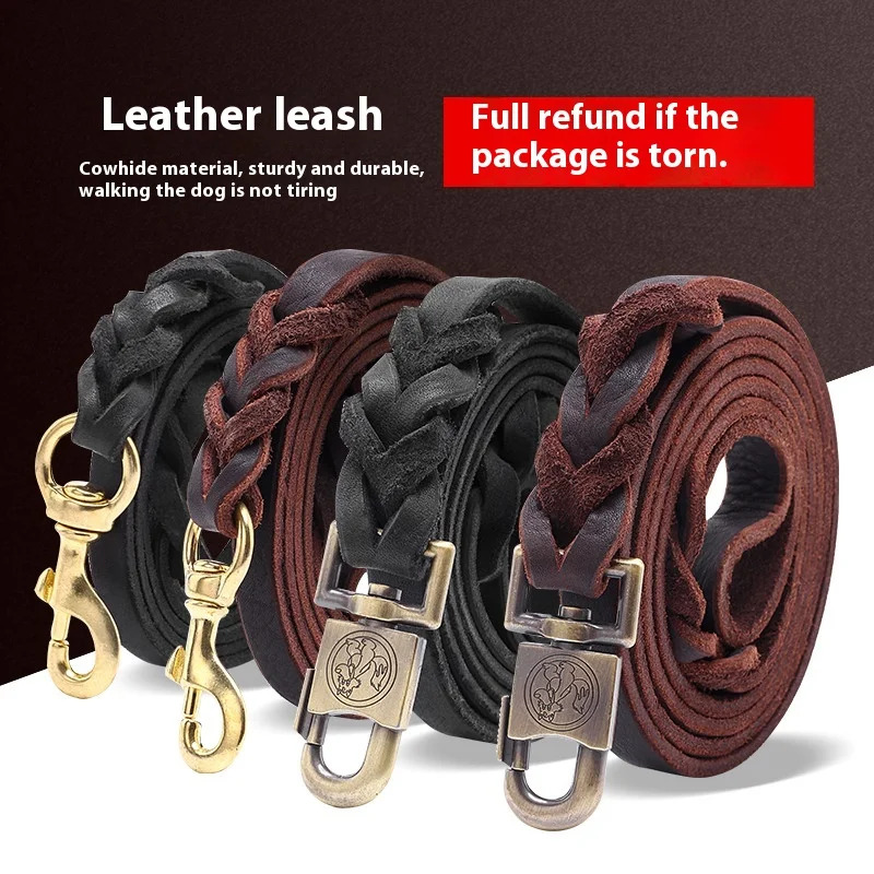 Genuine Leather Dog Leash - To - Leather Strap Quick Release ulasan dan harga