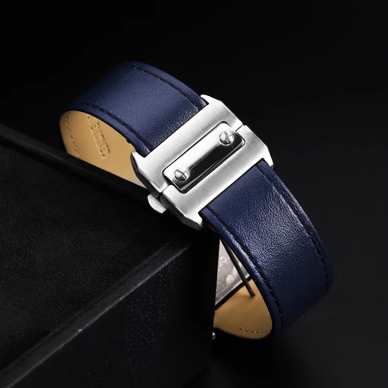 Genuine Lea/ther Watch Strap f - Cartier Watch Santos ulasan dan harga