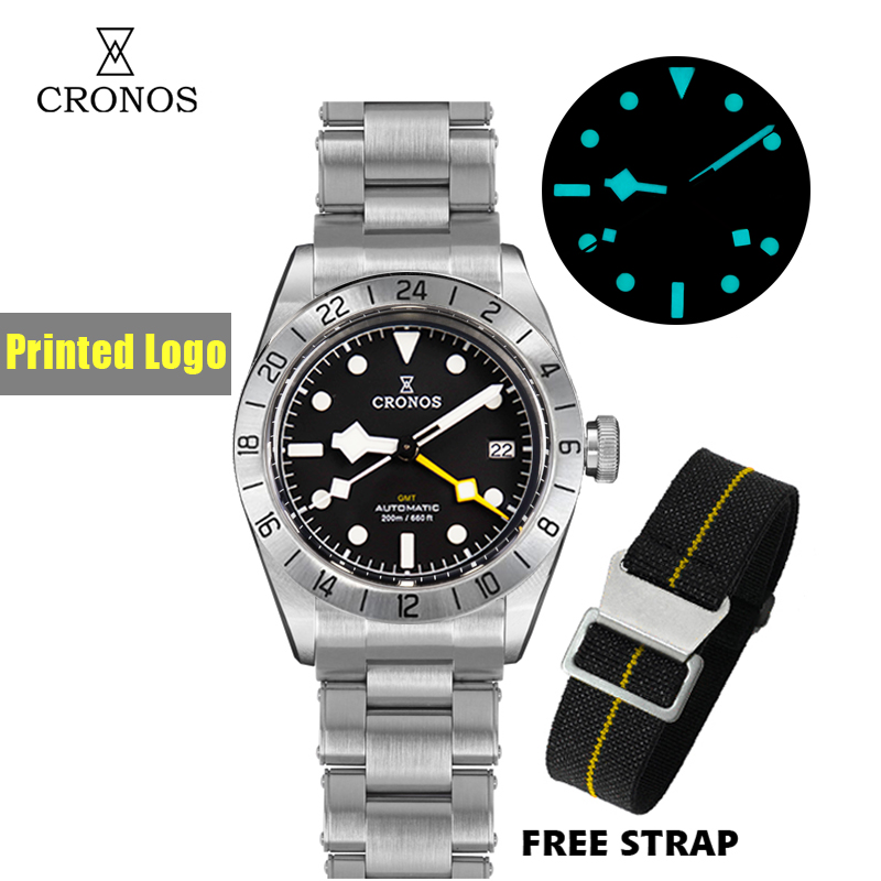 Cronos Vintage GMT 39mm NH34 A - Tropic Strap Vintage ulasan dan harga